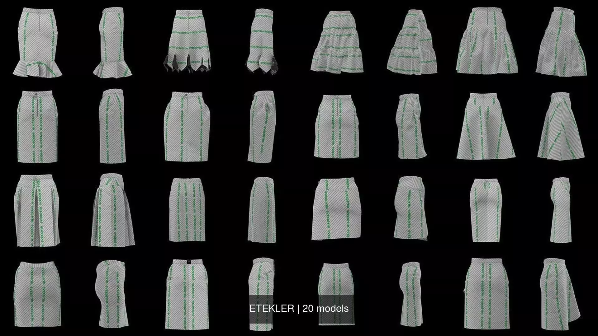 ETEKLER different skirts 3D Model Collection_0