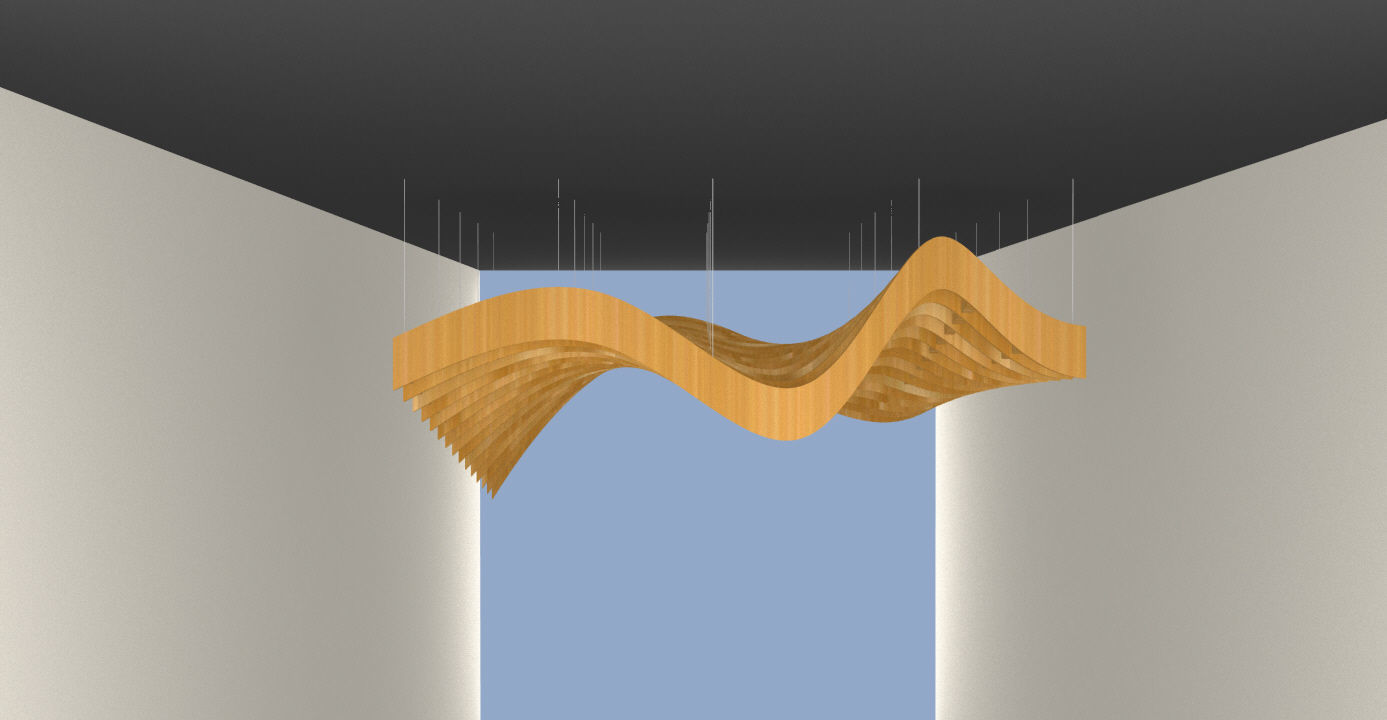 Parametric Wavy Wooden Suspended Ceiling with Grasshopper 3D model_7