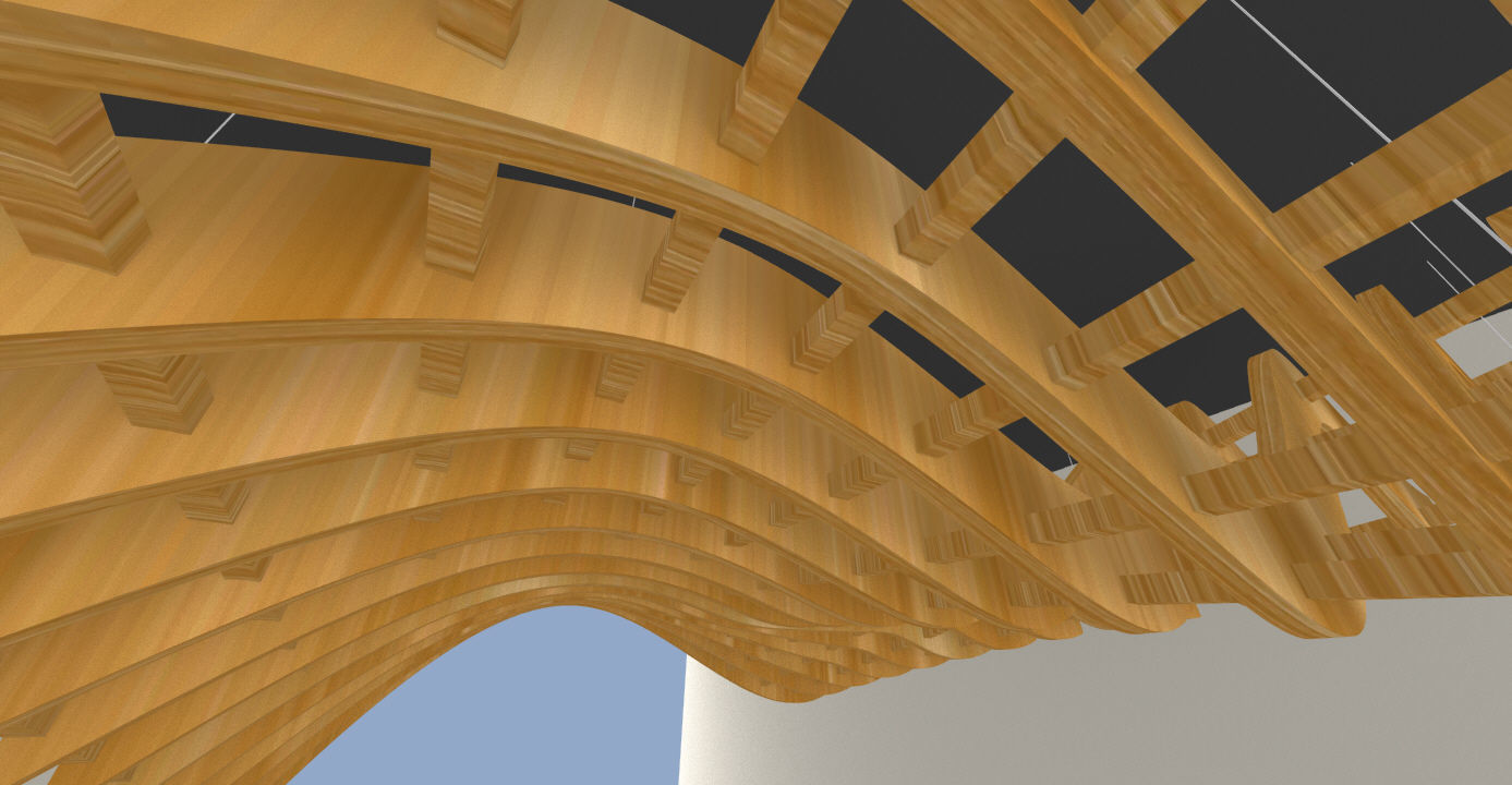 Parametric Wavy Wooden Suspended Ceiling with Grasshopper 3D model_13