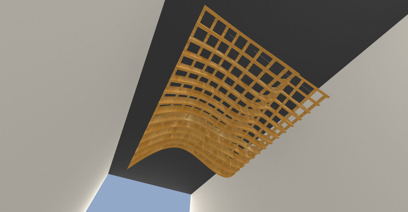 Parametric Wavy Wooden Suspended Ceiling with Grasshopper 3D model_8