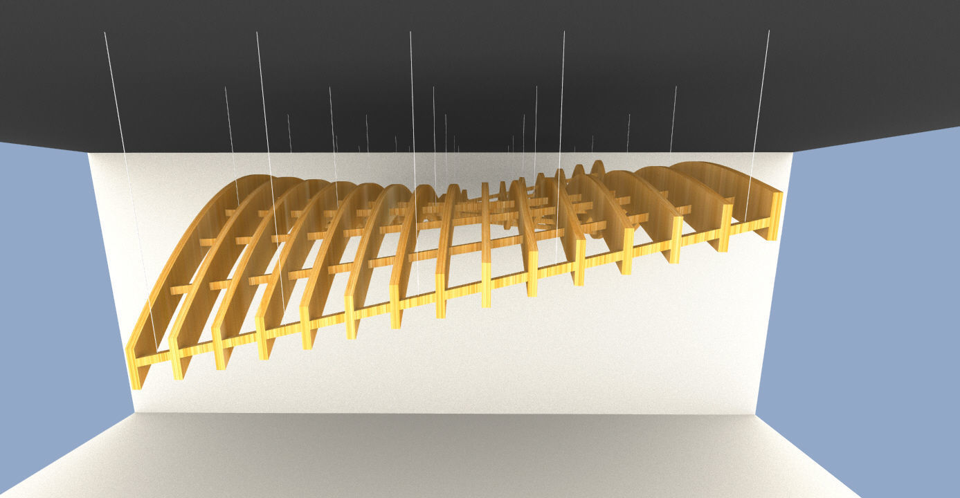 Parametric Wavy Wooden Suspended Ceiling with Grasshopper 3D model_10