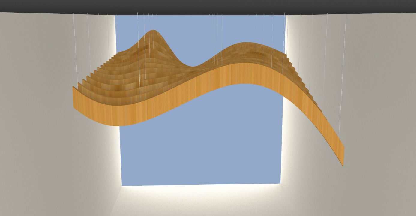 Parametric Wavy Wooden Suspended Ceiling with Grasshopper 3D model_5