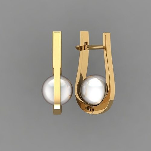 pearl drop earrings 3D print model
