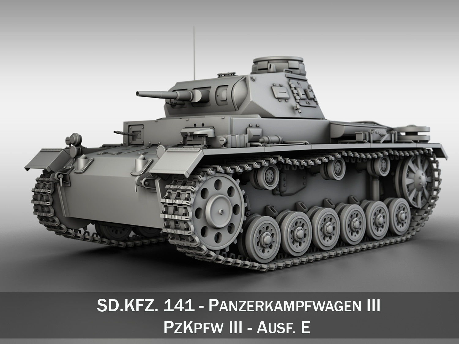 Panzer III - PzKpfw III - Ausf E 3D Model OBJ 3DS FBX C4D ...