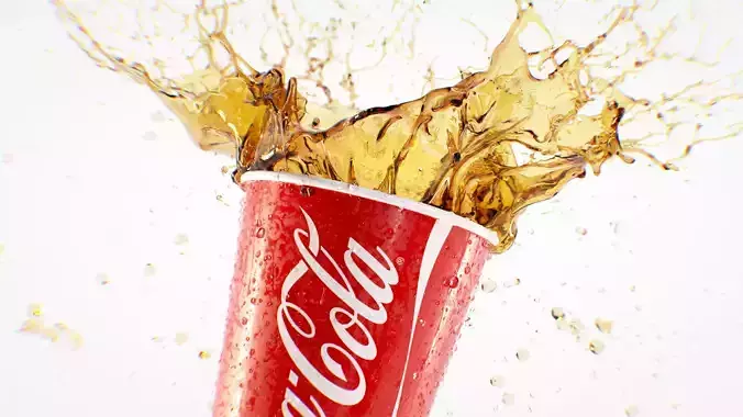 Splash Coca Cup Animated 3D model