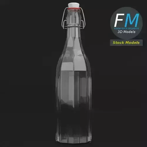 Bottle with bracket closure closed