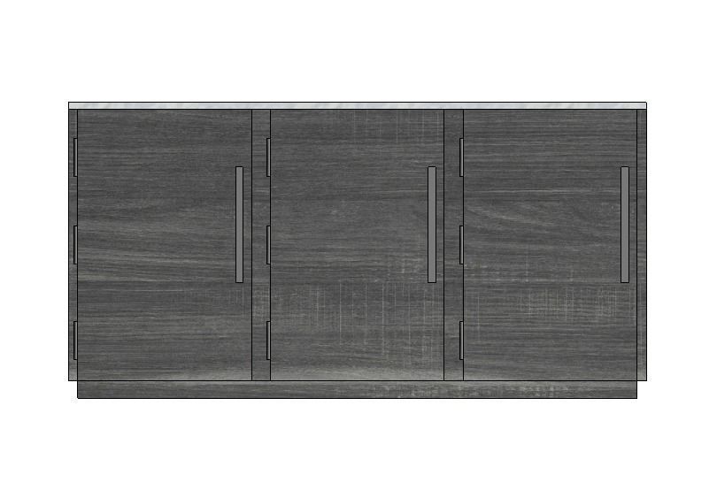 Counter with Cabinets 3D model_2