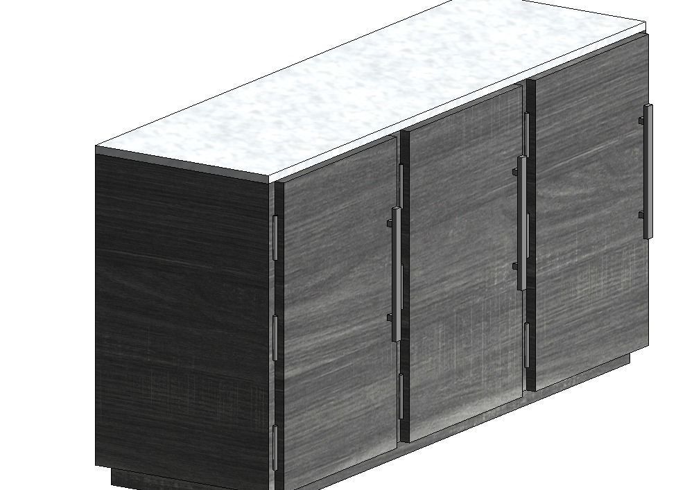 Counter with Cabinets 3D model_4