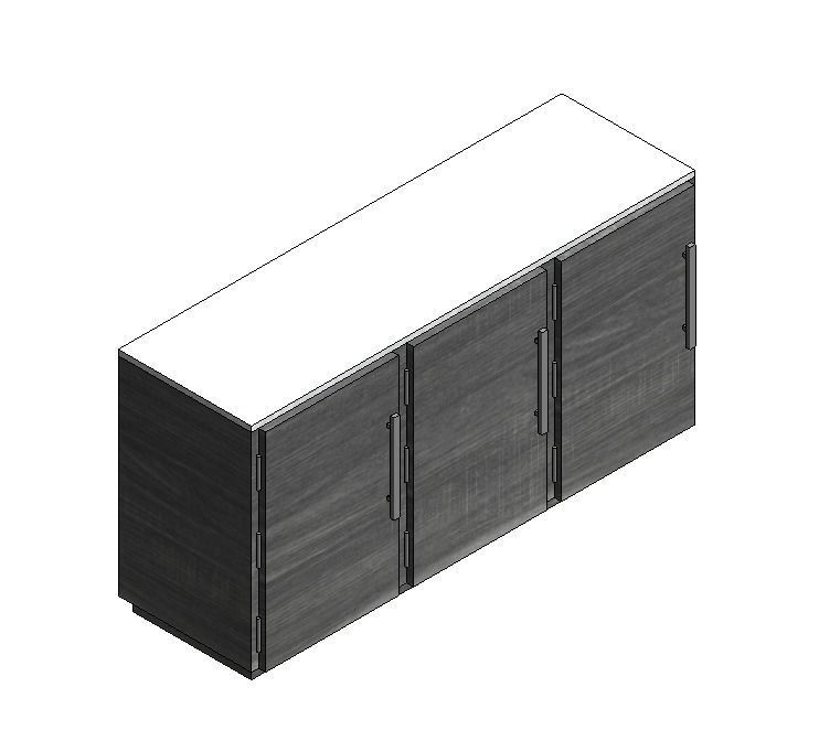 Counter with Cabinets 3D model_1