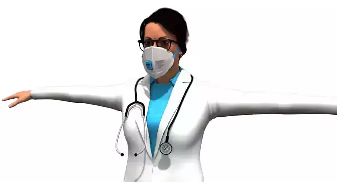 indian woman doctor 3d model 3D model