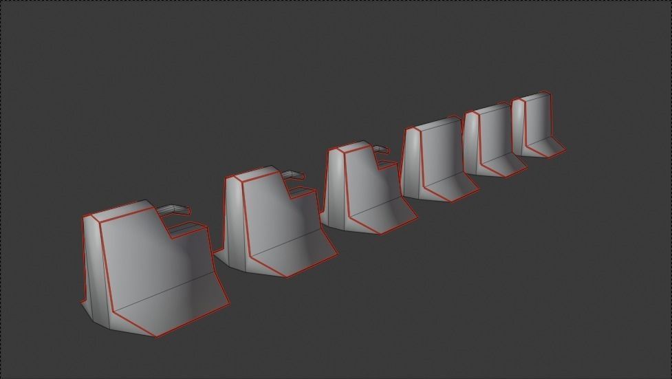Concrete Barrier Type 1 Low-poly 3D model_4