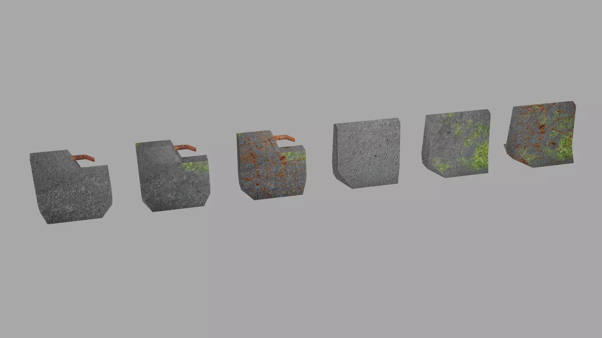 Concrete Barrier Type 1 Low-poly 3D model_0