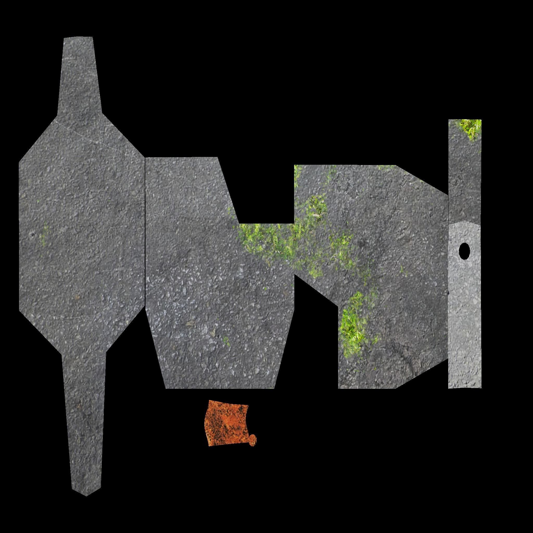 Concrete Barrier Type 1 Low-poly 3D model_5