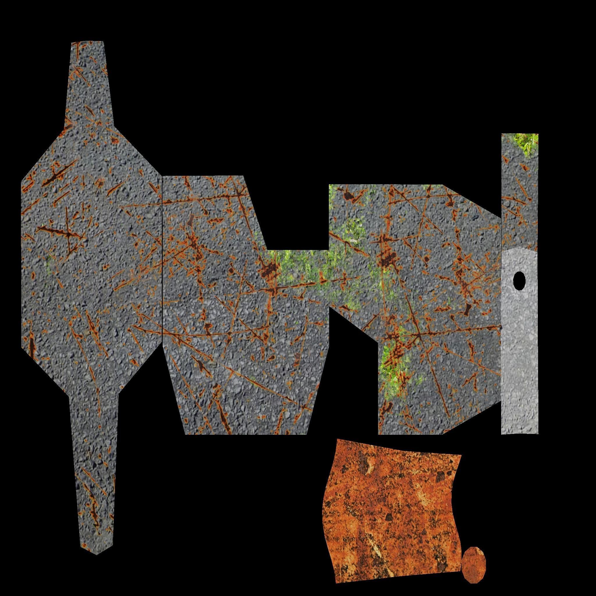 Concrete Barrier Type 1 Low-poly 3D model_6