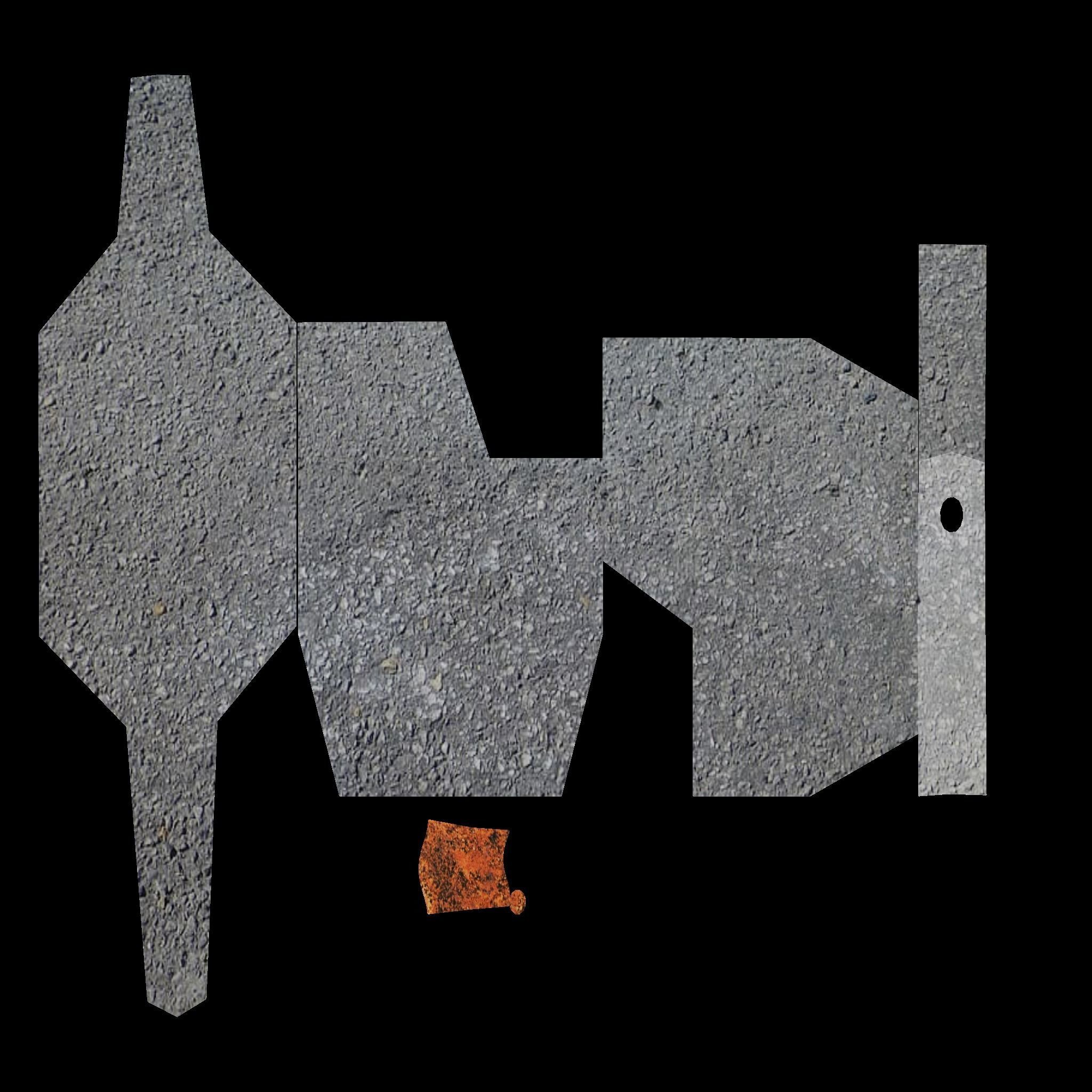 Concrete Barrier Type 1 Low-poly 3D model_7