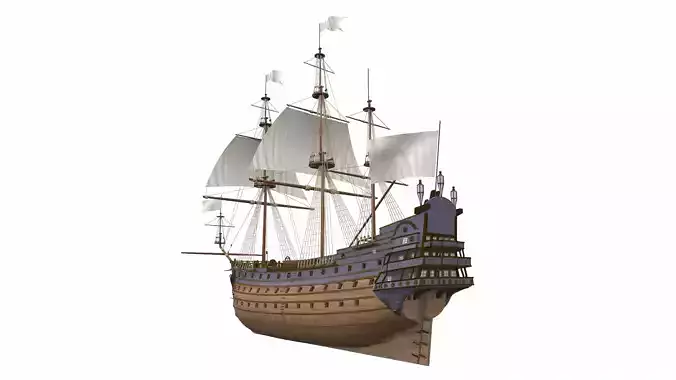 Sailing ship Soleil Royal 3D model
