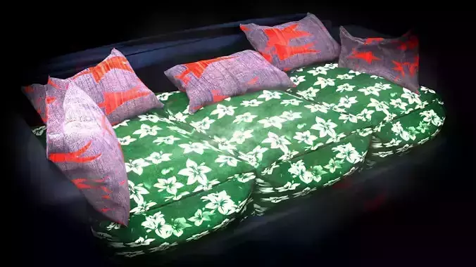 modern sofa and pelo 3D model