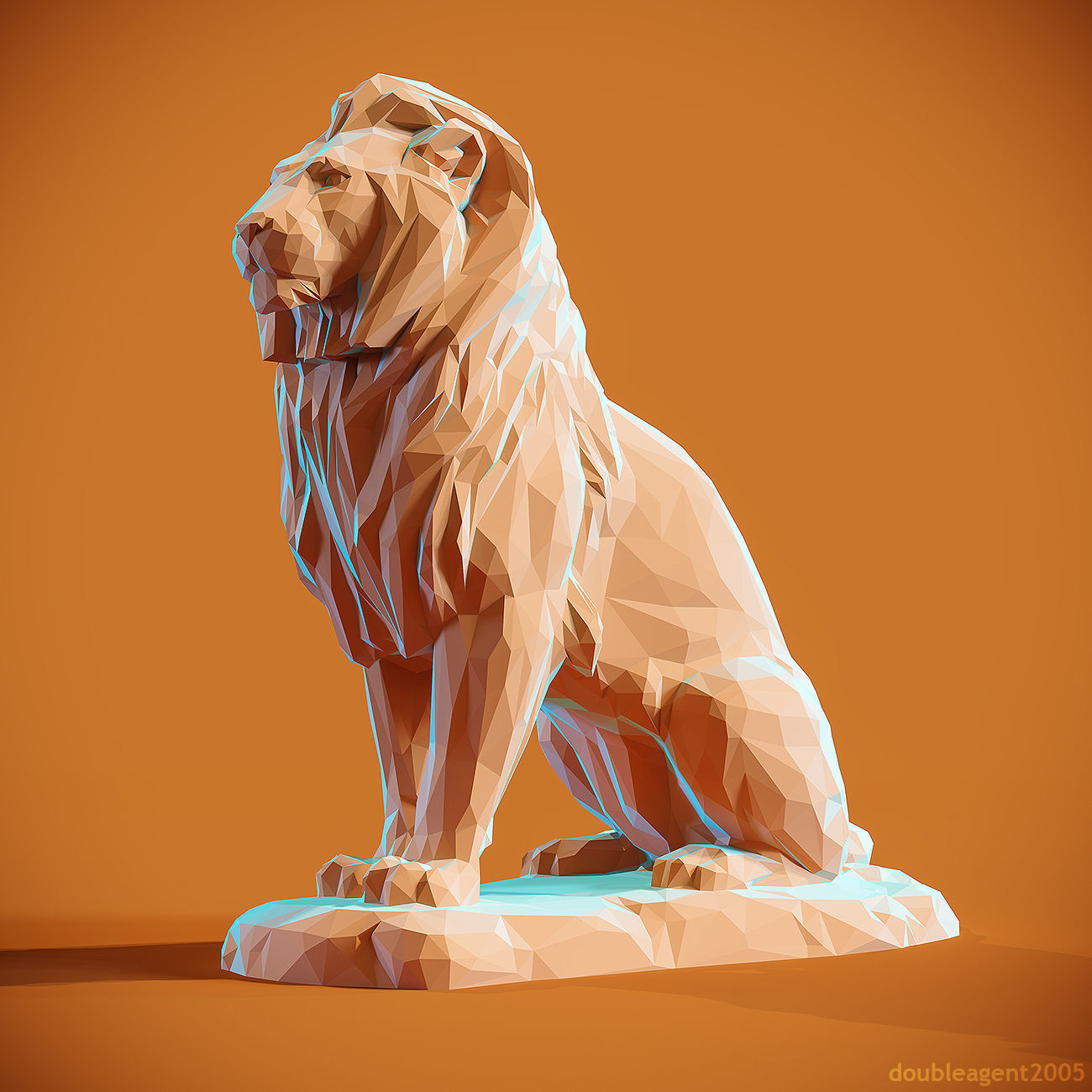 Low poly Lion 2 Papercraft