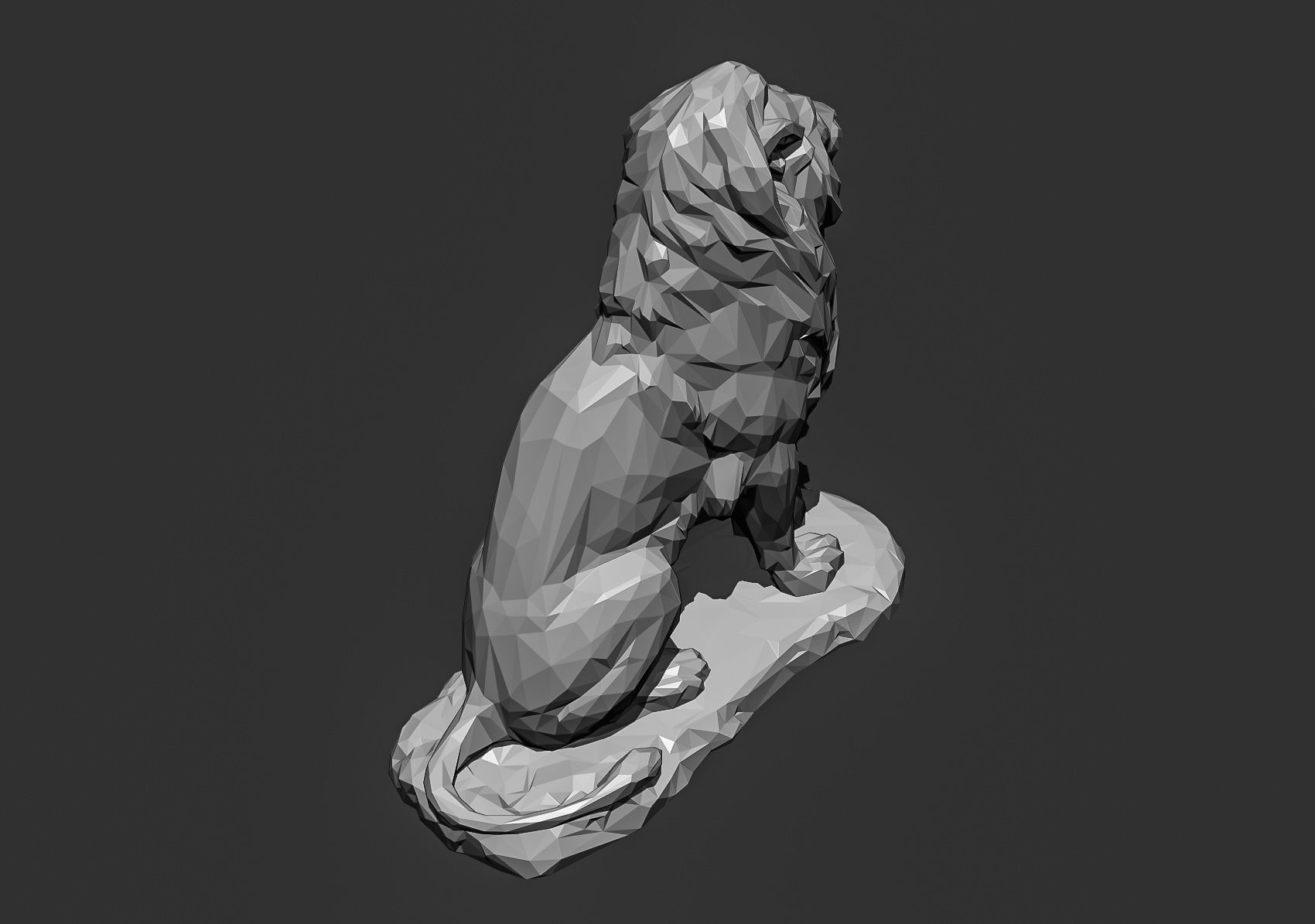 Low poly Lion 2 Papercraft Decorative Sculpture 3D print model_7