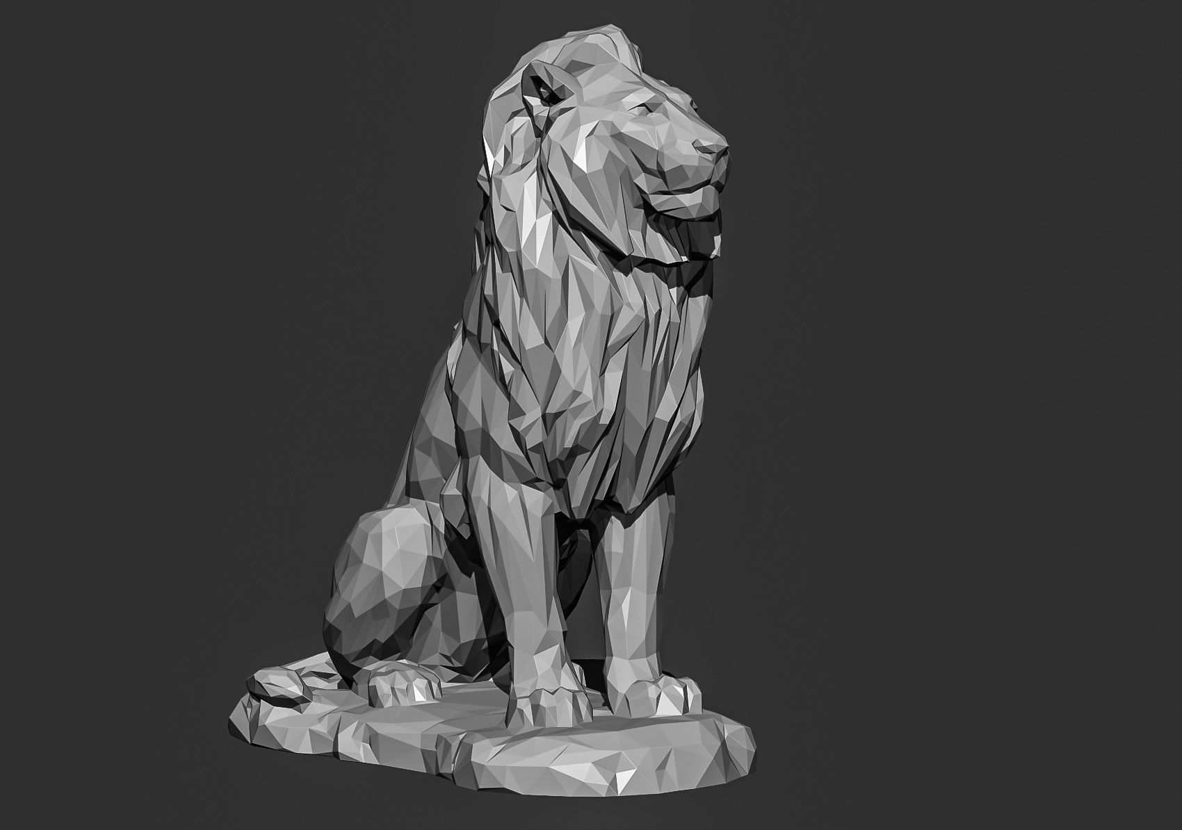 Low poly Lion 2 Papercraft Decorative Sculpture 3D print model_17