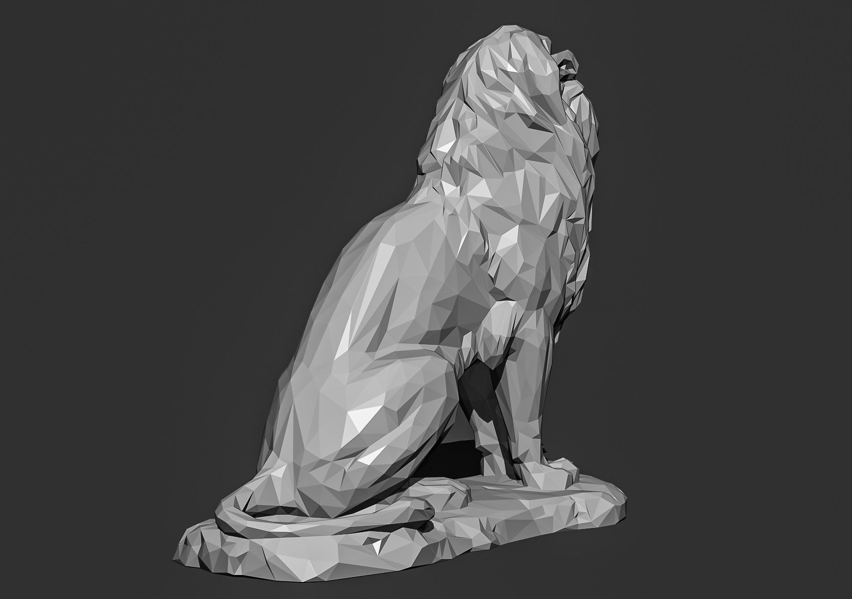 Low poly Lion 2 Papercraft Decorative Sculpture 3D print model_15