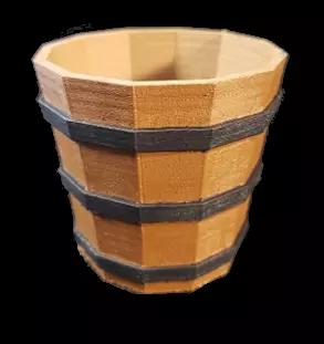 Wooden Basket Bucket  3D print model_0