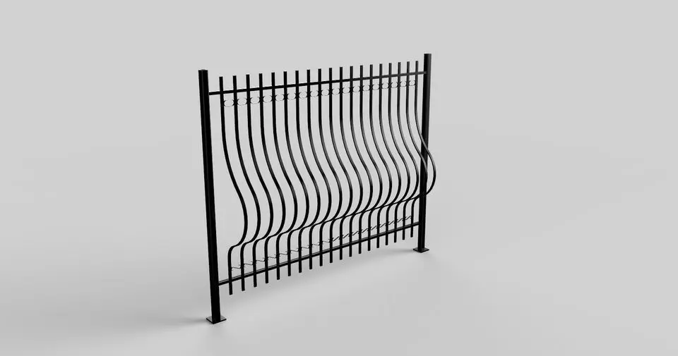 Fence wrought iron 3D model_0