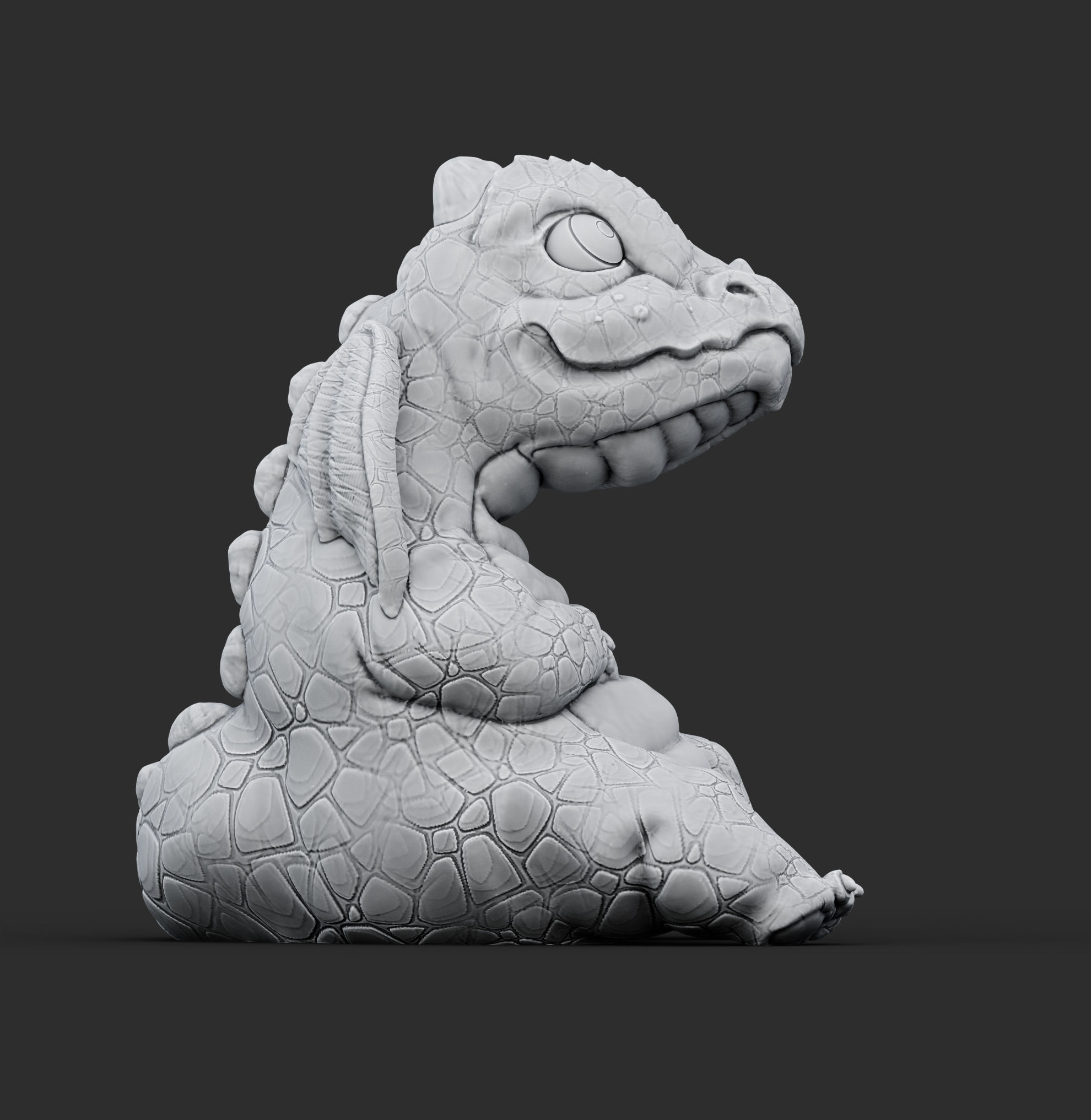 Baby dragon 3D print model_5