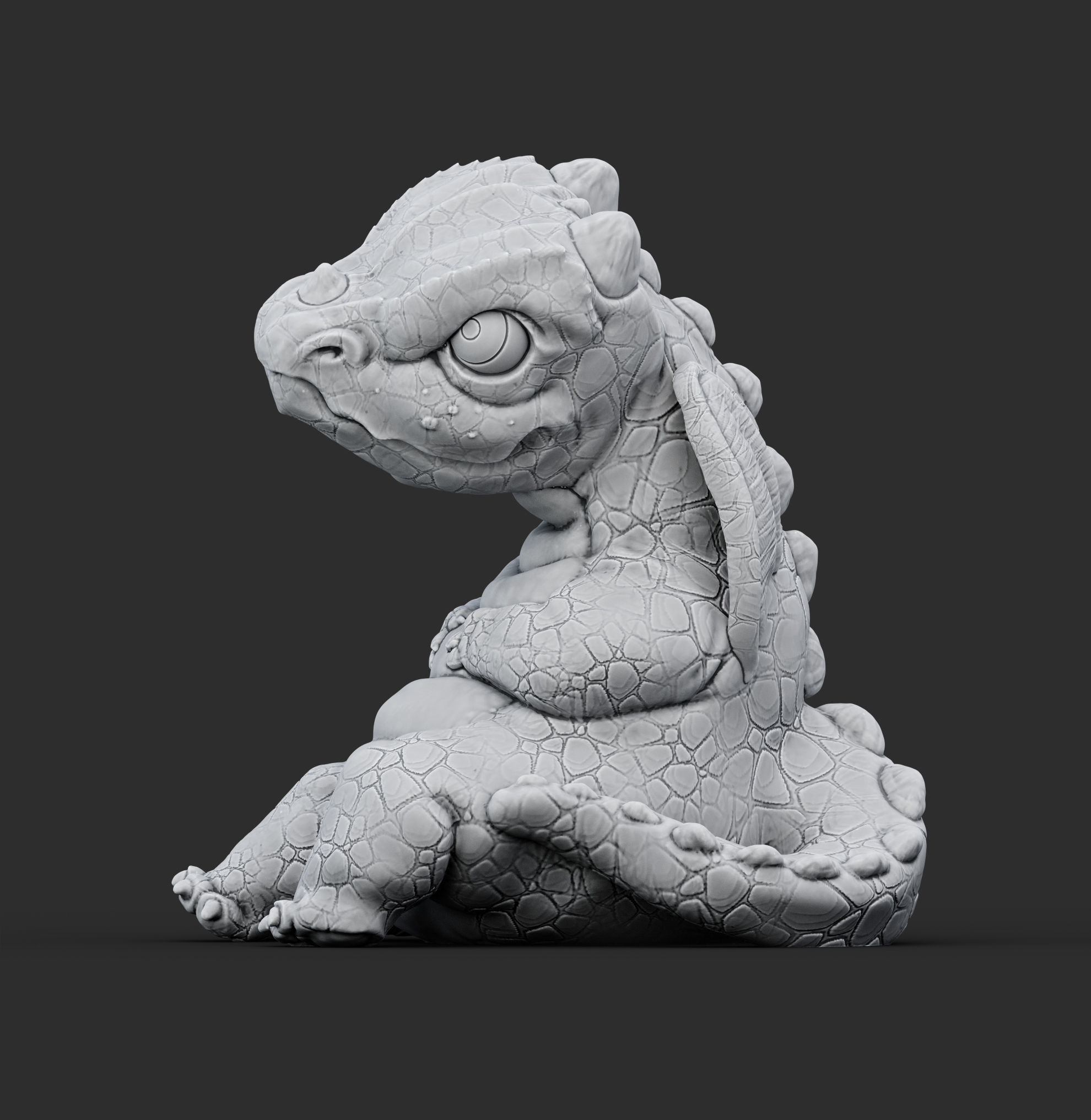Baby dragon 3D print model_1