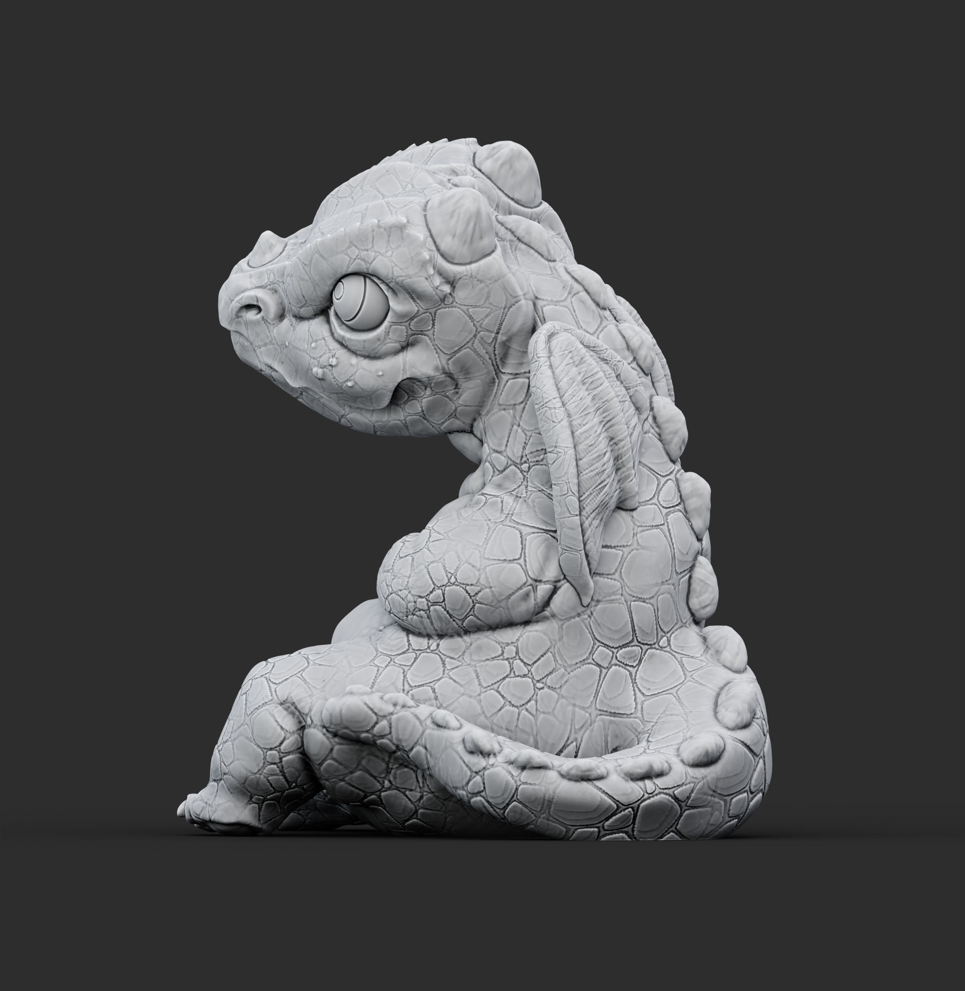 Baby dragon 3D print model_2