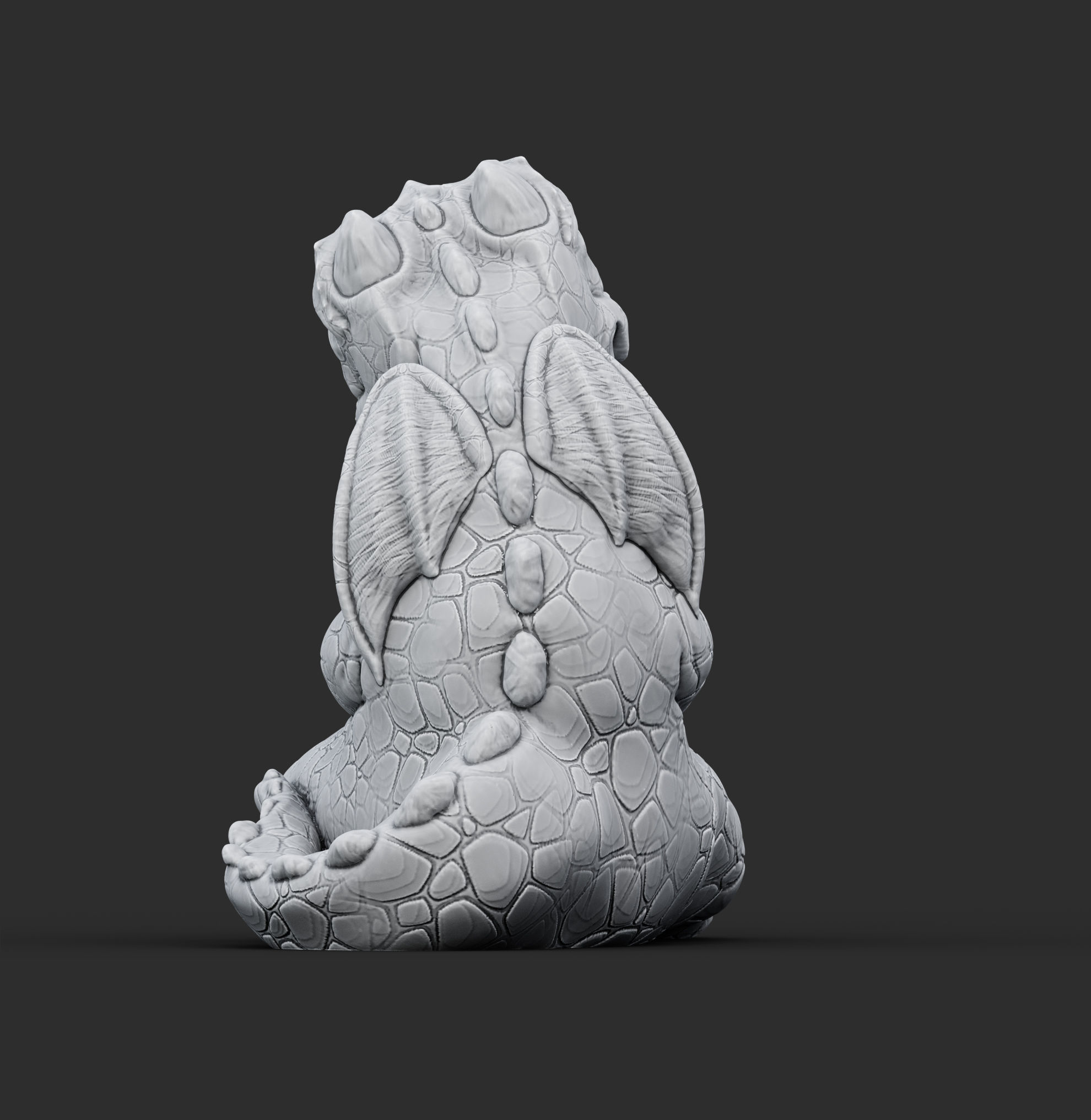 Baby dragon 3D print model_3