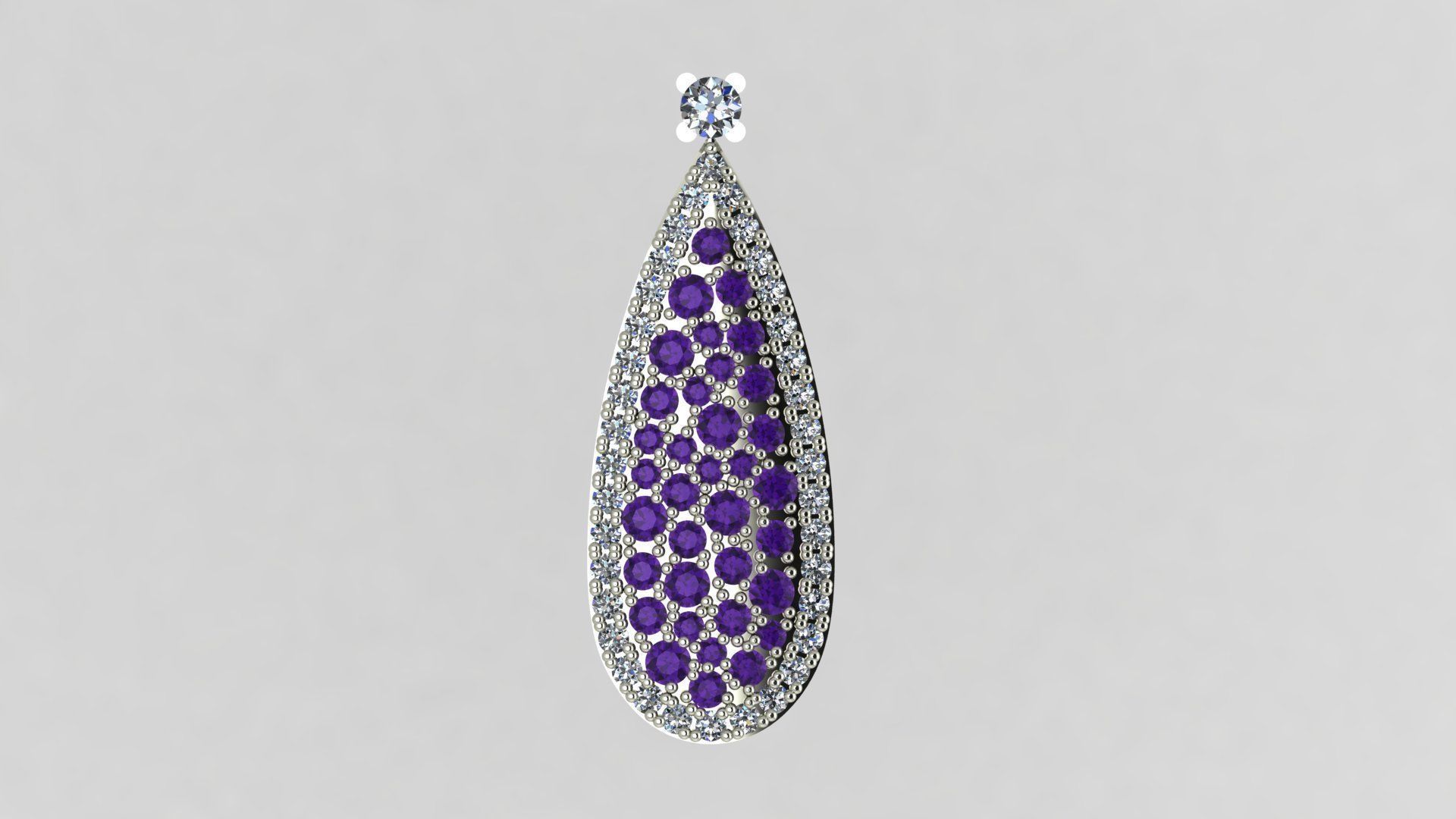 Pendant 2 amethyst 3D print model_2