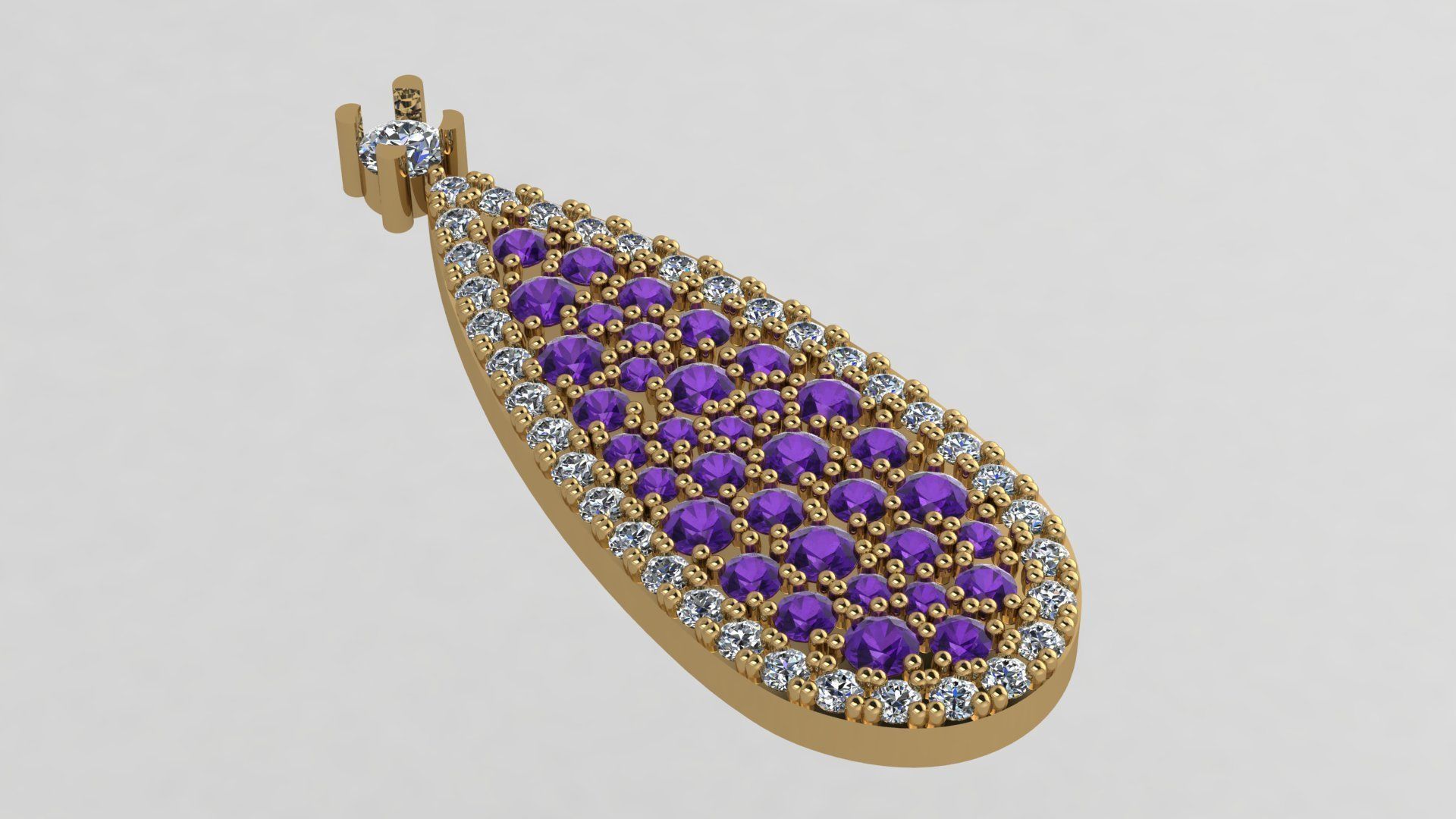 Pendant 2 amethyst 3D print model_1