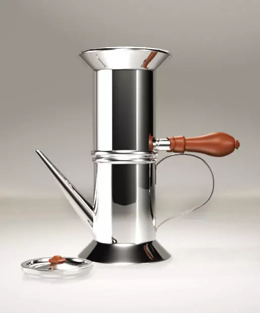 JugCoffee espresso maker with wooden handle Free 3D model_0