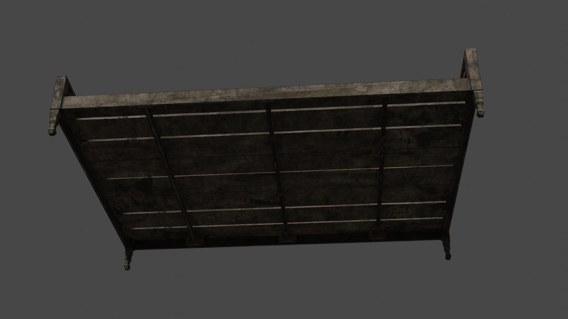 Old Woodbed Low-poly 3D model_2