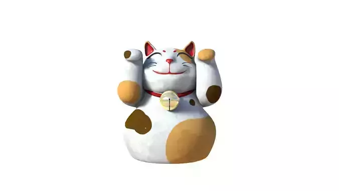 Maneki-neko cartoon cat 3D model