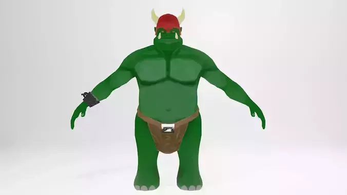 Orc 3d Model Lowpoly man with horns
