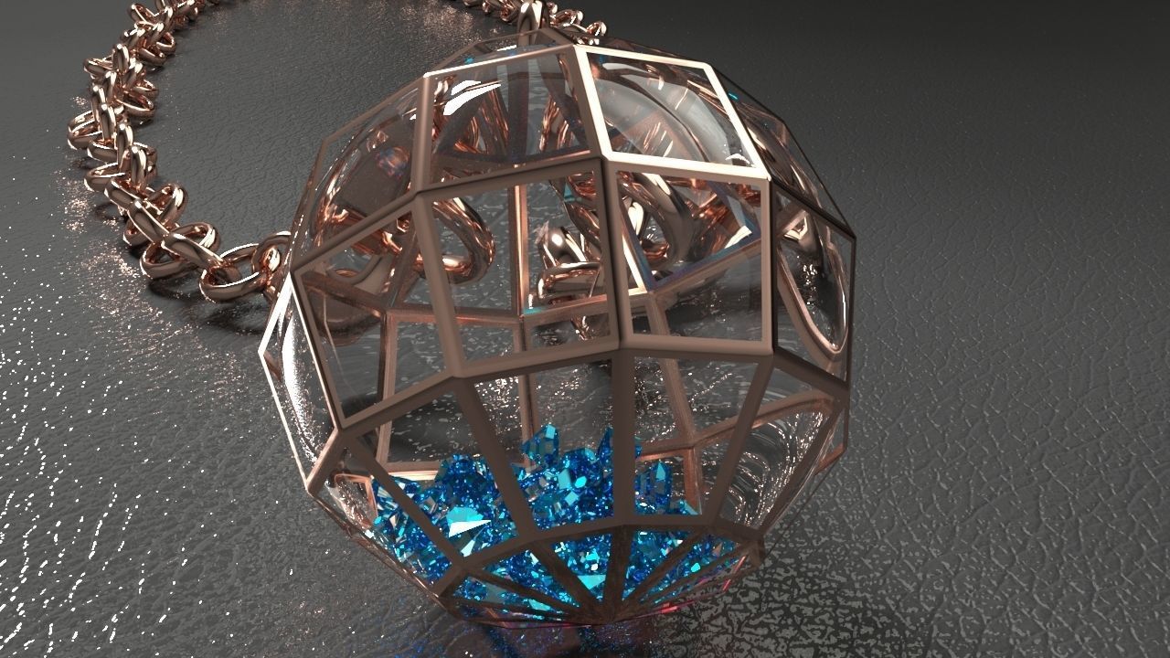 Spherical Pendant Free 3D model_7