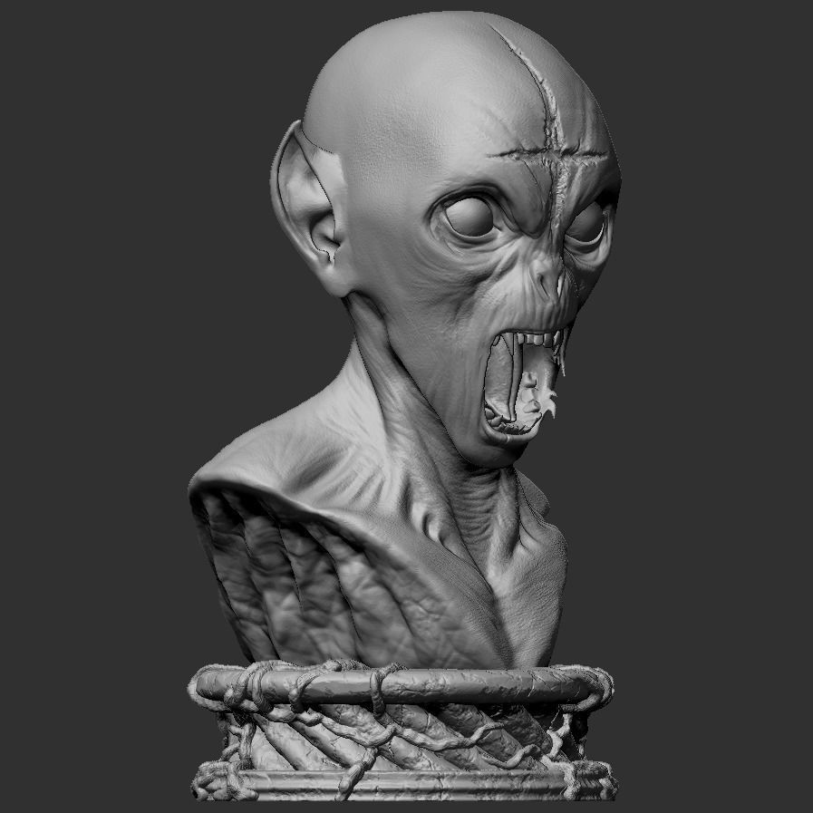 Demon Hell Bust 3D print model_8