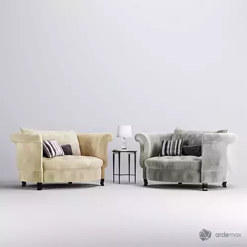 Harlow Silver Cuddle Chair by Horchow