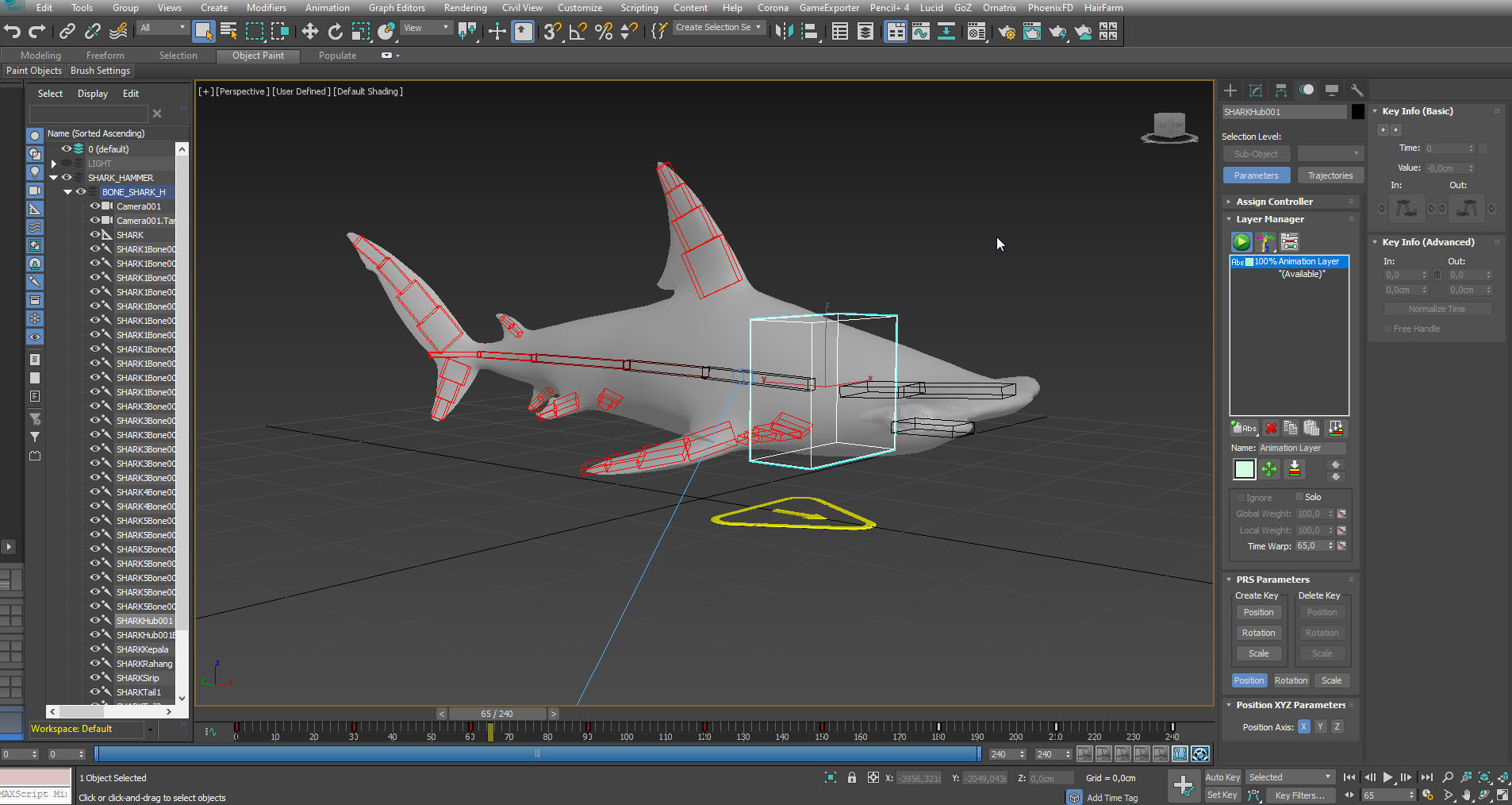 hammerhead shark Low-poly 3D model_6