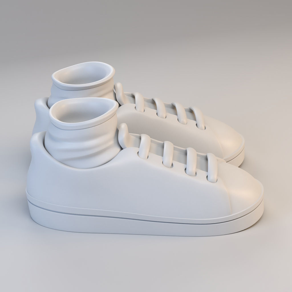 Cartoon Sport Shoes 3D model_2
