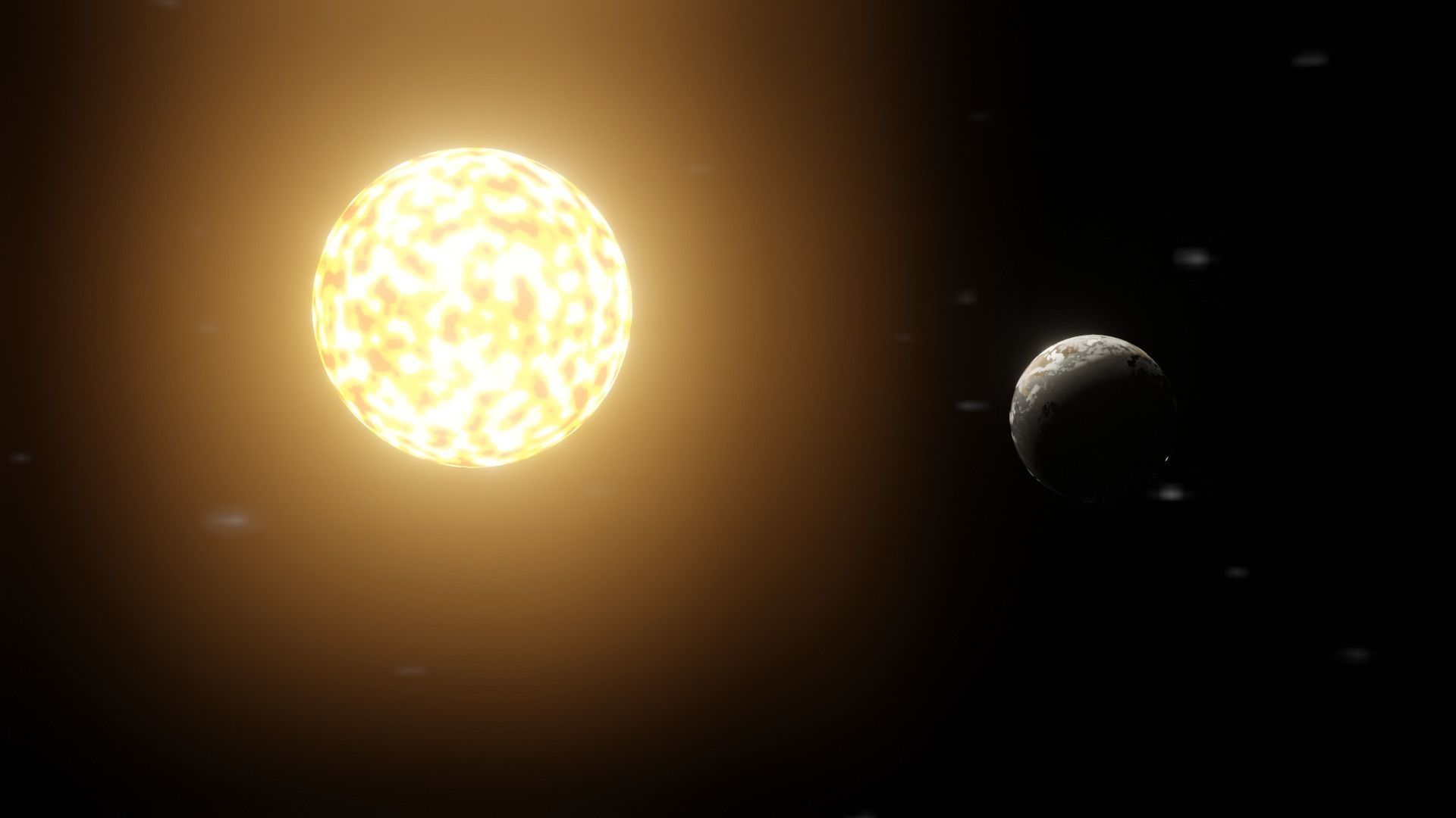 Earth Model sun and moon in space 3D model_1