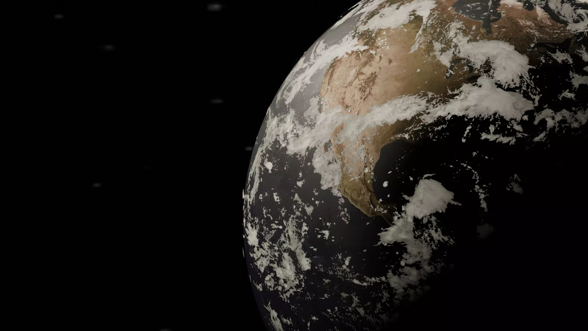 Earth Model sun and moon in space 3D model_0