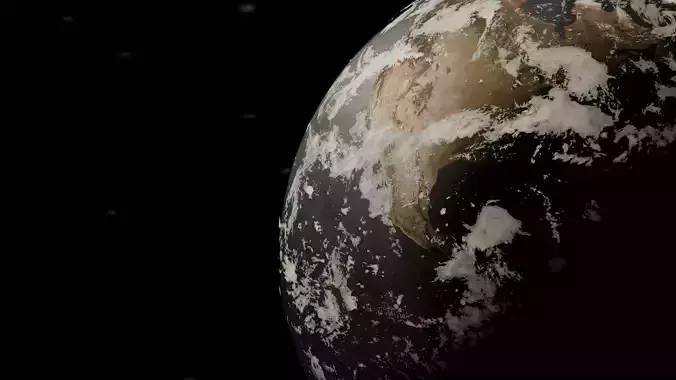 Earth Model sun and moon in space