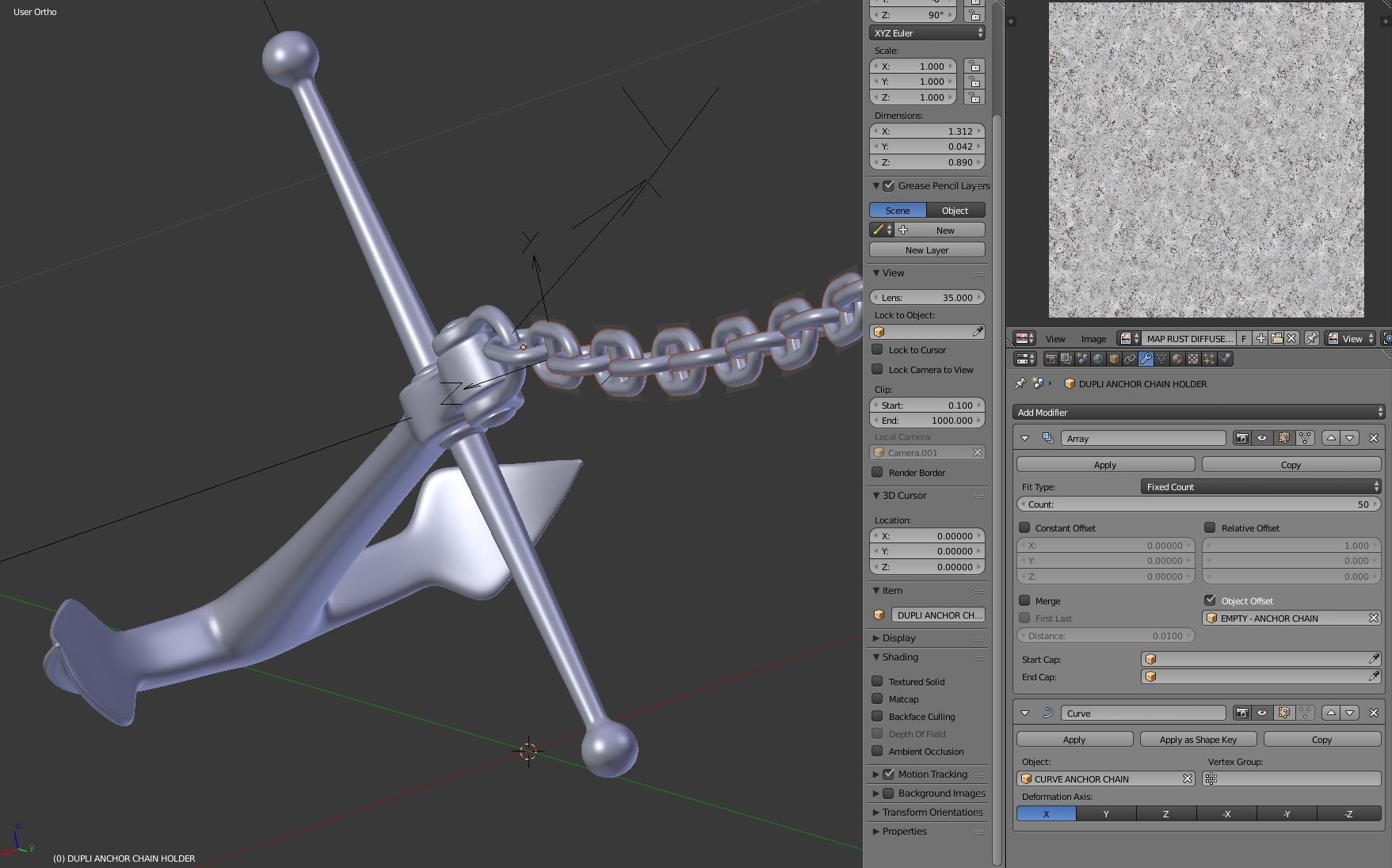 Anchor with Chain 3D model_16