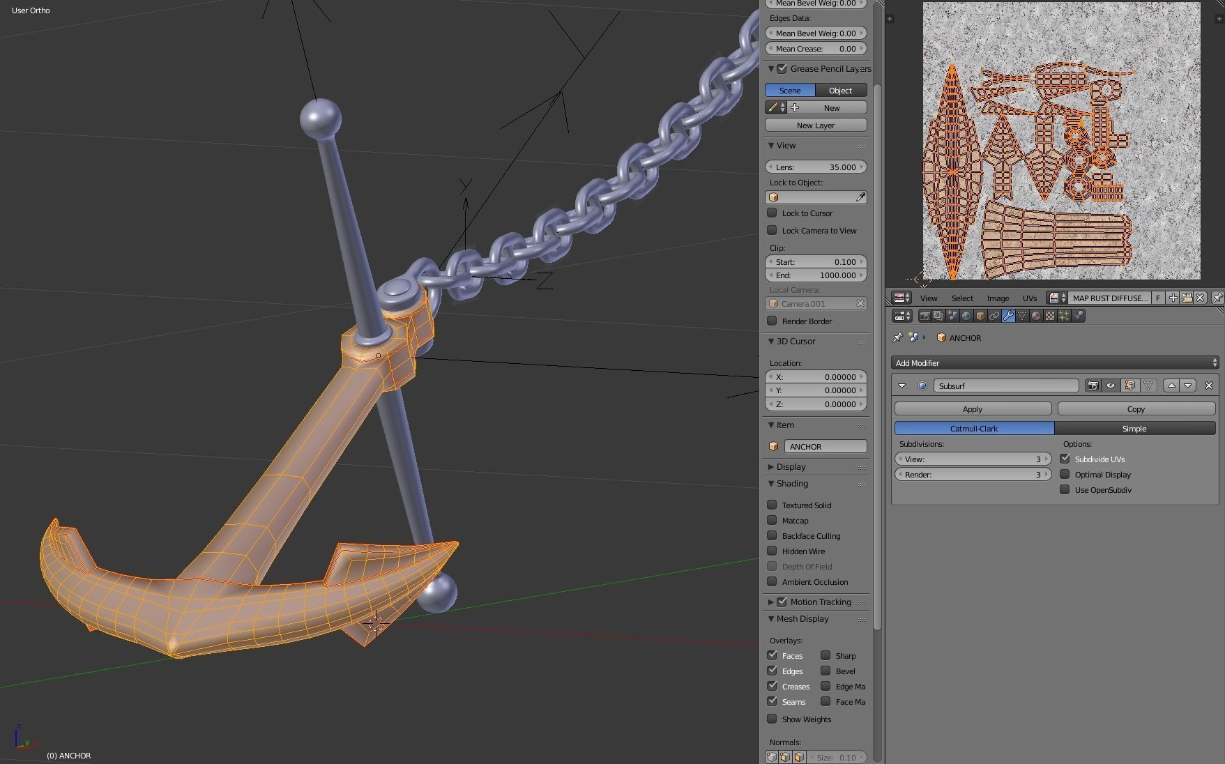 Anchor with Chain 3D model_18