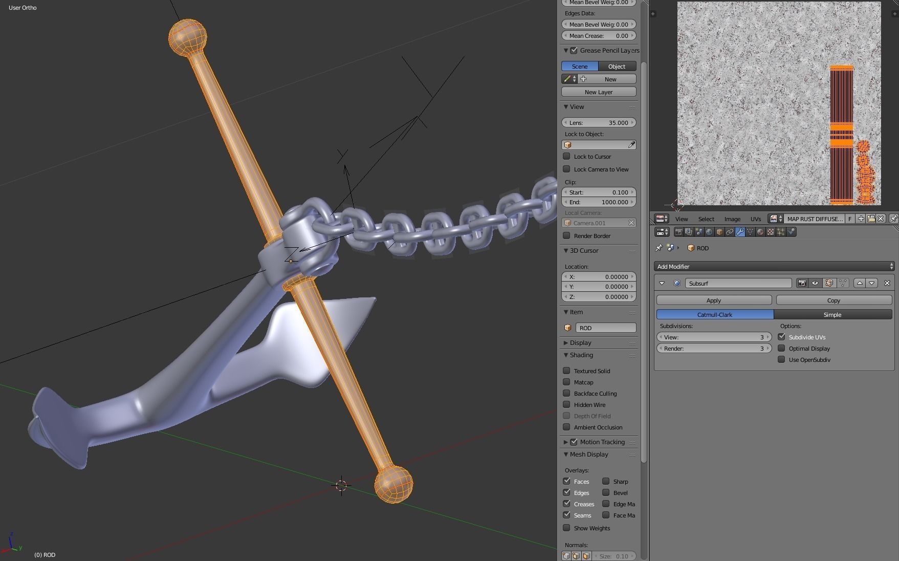Anchor with Chain 3D model_17