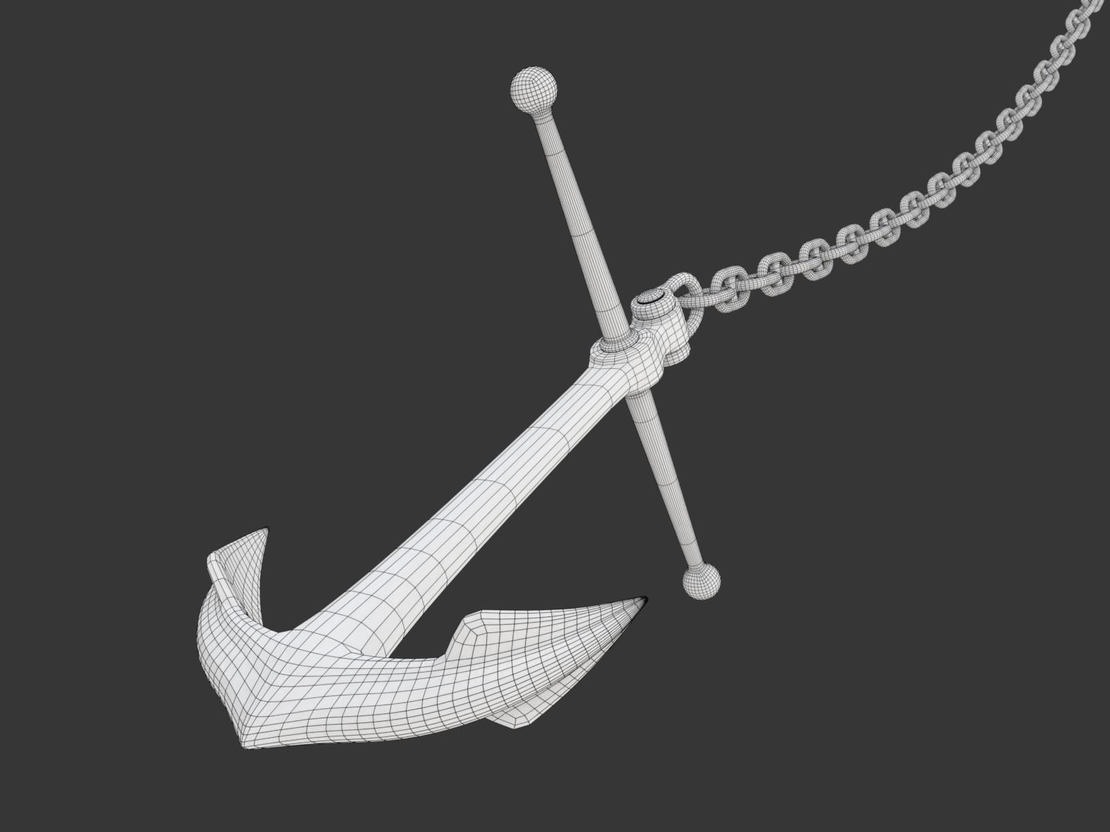 Anchor with Chain 3D model_23