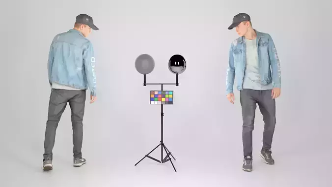 Handsome guy in denim 155 Low-poly 3D model